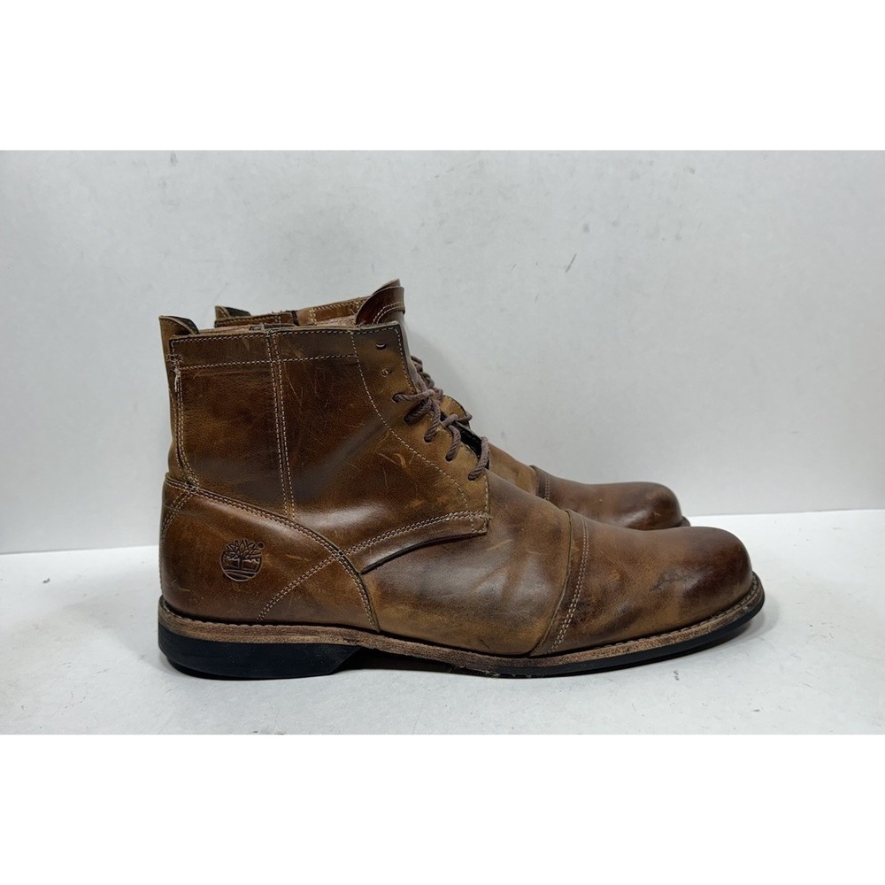 Timberland Zip Cap Toe Brown Leather Earthkeepers 19558 Men's Size 11 Boots